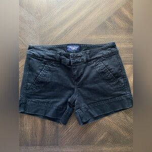 American Eagle Outfitters Womens Flat Front Pockets Black Chino Shorts Size 0